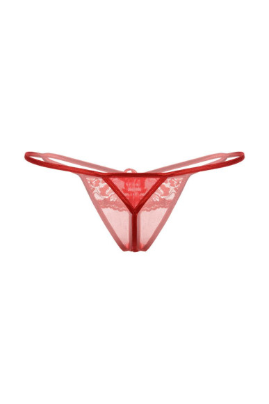 Ажурные трусики-стринг с разрезом