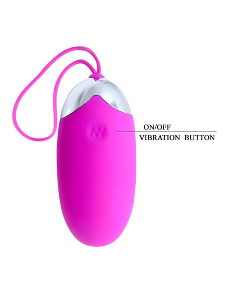 Лловое перезаряжаемое виброяйцо с пультом ДУ