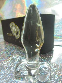 Прозрачная стеклянная анальная пробка - 12 см.