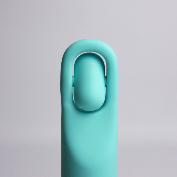 Бирюзовая многофункциональная вибропуля с щеточкой