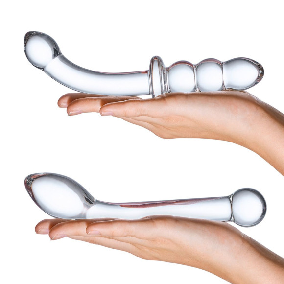 Набор из 2 стеклянных изогнутых фаллоимитаторов