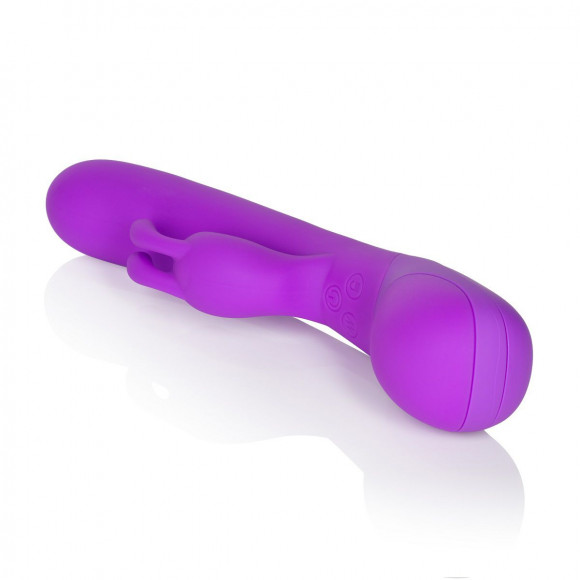 Фиолетовый вибромассажер Impress Rabbit со стимуляцией клитора - 18 см.