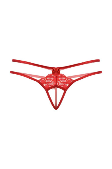 Женские трусики с кружевным рисунком и прорезью