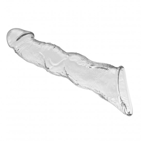 Прозрачный фаллоудлинитель с 3 вставками - 28 см.