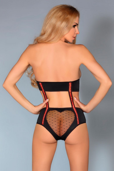 Оригинальное боди Reiko с полупрозрачными вставками в форме сердечек