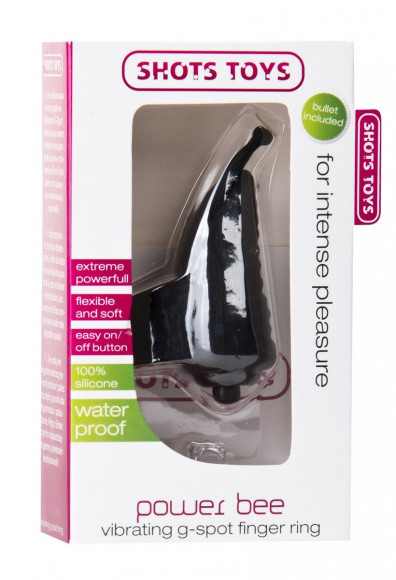 Чёрный вибростимулятор на палец Power Bee Black 
