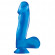Голубой фаллоимитатор c мошонкой Basix - 17,8 см.