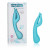Голубой вибромассажер Impress Dual Kiss со стимуляцией клитора - 15 см.