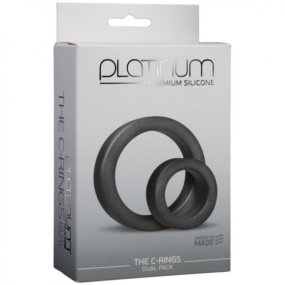 Чёрные эрекционные кольца Premium Silicone C-Rings 