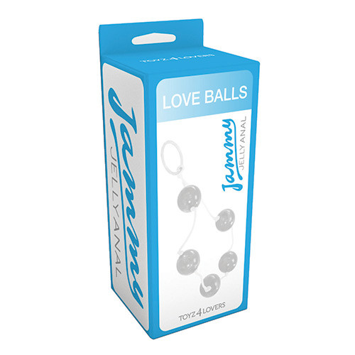 Прозрачные анальные шарики JAMMY JELLY ANAL LOVE BALLS CRYSTALL - 40 см.