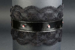 Чёрный подшитый чокер  Готика-25 