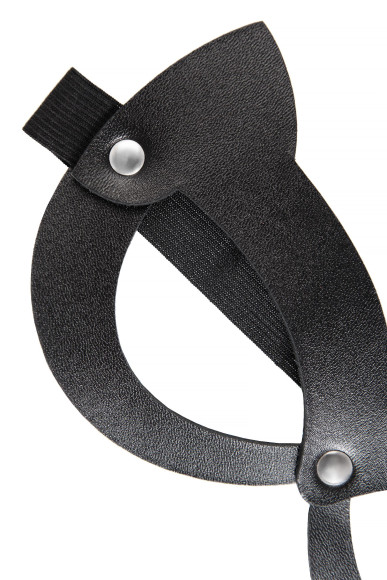 Черная открытая маска с ушками кошки