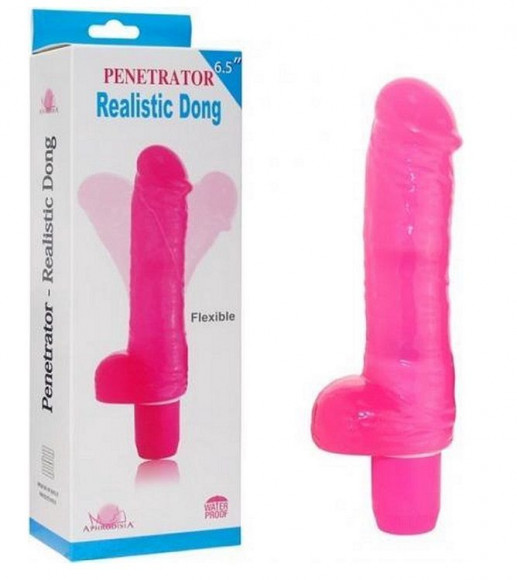 Розовый вибратор-реалистик Penetrator Realistic Dong 6.5  - 21 см.