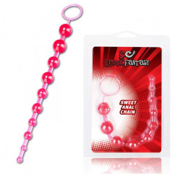 Розовая анальная цепочка Sweet Anal Chain - 32 см.