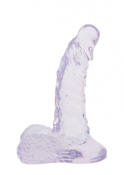 Прозрачный фаллоимитатор на широкой основе - 15,2 см.