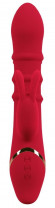 Красный вибратор-кролик с 3 подвижными кольцами Rabbit Vibrator with 3 Moving Rings - 23,7 см.