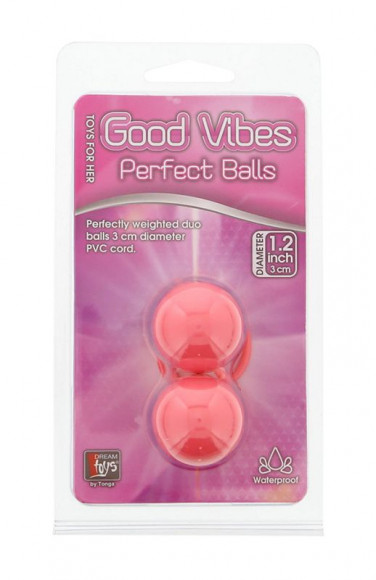 Розовые вагинальные шарики GOOD VIBES PERFECT BALLS на мягкой сцепке