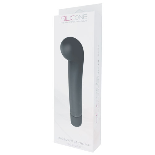 Чёрный вибростимулятор для G-точки G-PLEASURE STYM SILICONE - 12,5 см.