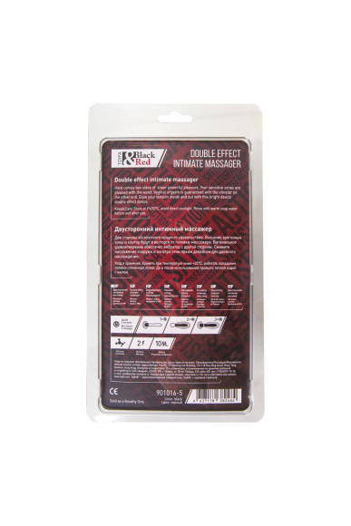 Черно-красный двусторонний вибромассажер Black&Red - 21 см.