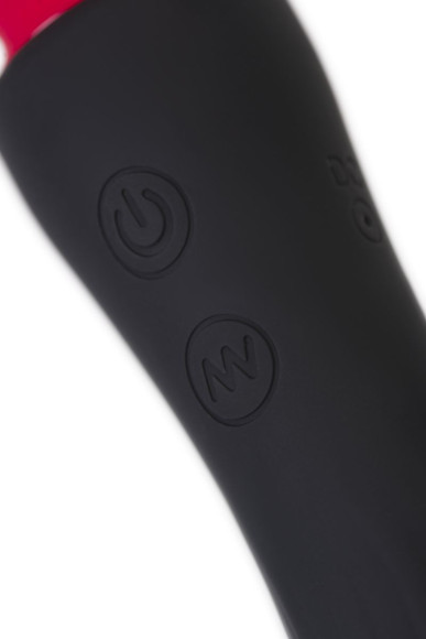 Черно-красный двусторонний вибромассажер Black&Red - 21 см.