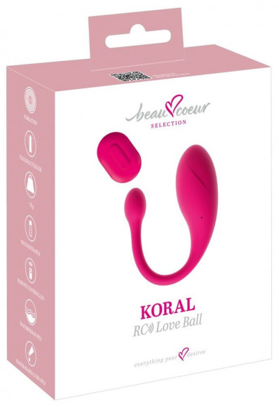 Розовое виброяйцо KORAL RC Love Ball