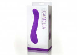 Фиолетовый вибромассажёр с загнутой головкой UltraZone Camelia 9X Silicone G-Spot Vibrator - 17 см.