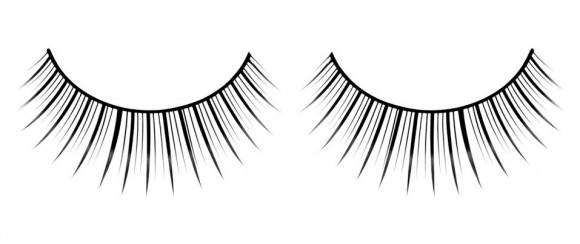 Черные ресницы с чередованием длинных и коротких ресничек Premium