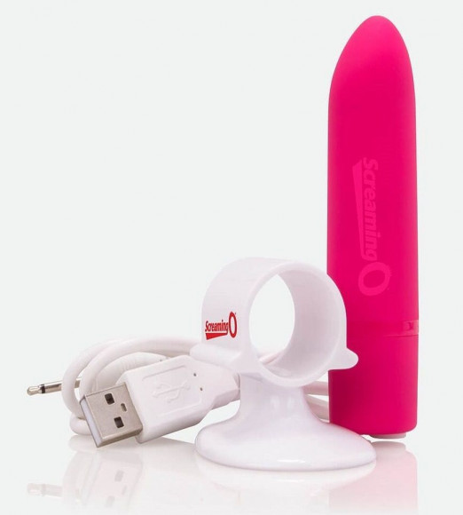 Гладкий мини-вибратор Charged Positive - 10 см.