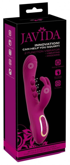 Лиловый вибратор-кролик 2 Function Vibrator Squirting - 22,5 см.