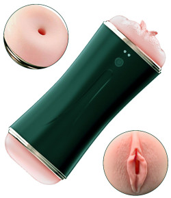 Двусторонний мастурбатор с вибрацией - вагина и анус