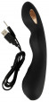 Черный вибратор-электростимулятор для точки G - 20,2 см.