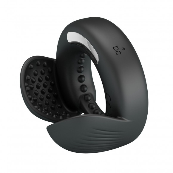 Черное эрекционное виброкольцо Quentin