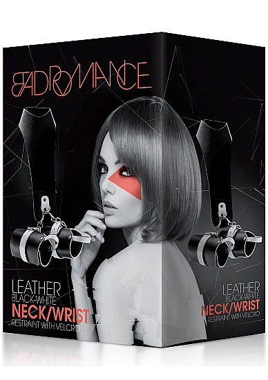 Черный кожаный бандаж с оковами