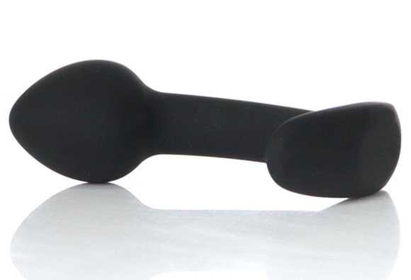 Черная анальная втулка Curved - 7,5 см.