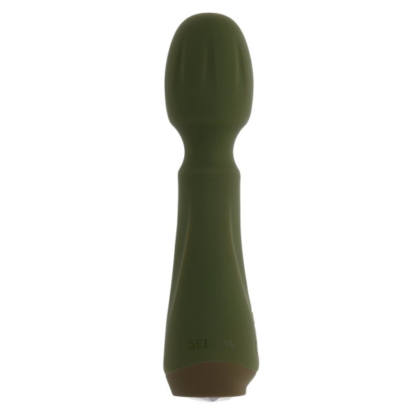 Мини-вибромассажёр цвета хаки Heartfelt - 13,4 см.