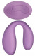 Фиолетовый вибромассажер U Smile для пар с пультом ДУ