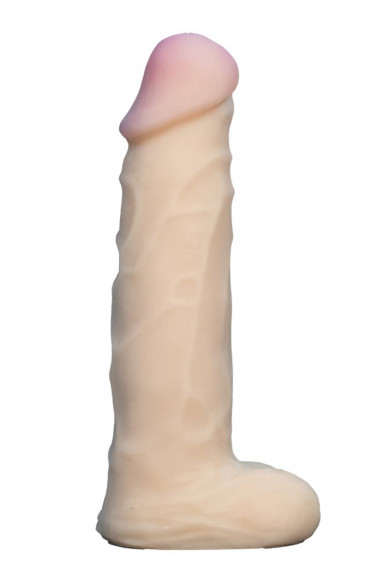 Телесная насадка Harness из неоскин с мошонкой - 18 см.