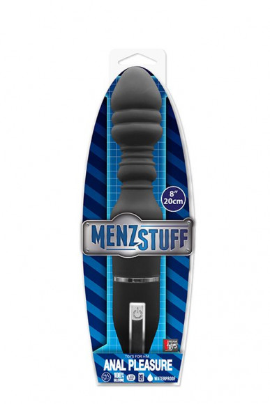 Чёрный анальный вибратор MENZSTUFF ANAL PLEASURE VIBE - 20 см.