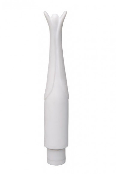 Белый вибратор Wild Flower - 12 см. 