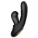 Черный вибратор с возвратно-поступательными движениями и вакуумом Fatima - 19,2 см.