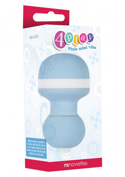 Голубой мини-вибратор PIXIES MINI VIBE - 6 см.