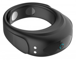 Черное эрекционное виброкольцо на ремешках