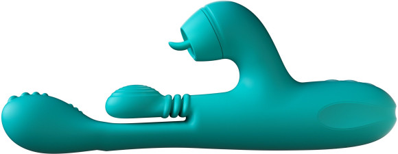 Зеленый инновационный вибратор-кролик Sensa Sway с технологией массажа на 360 градусов - 25 см.