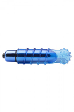 Синяя вибропуля с насадкой Rocket