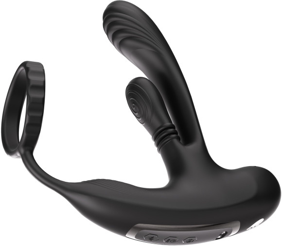 Черный инновационный масcажер простаты Hero с технологией массажа на 360 градусов