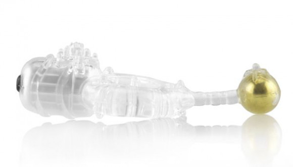 Виброкольцо с золотым шариком Bong O