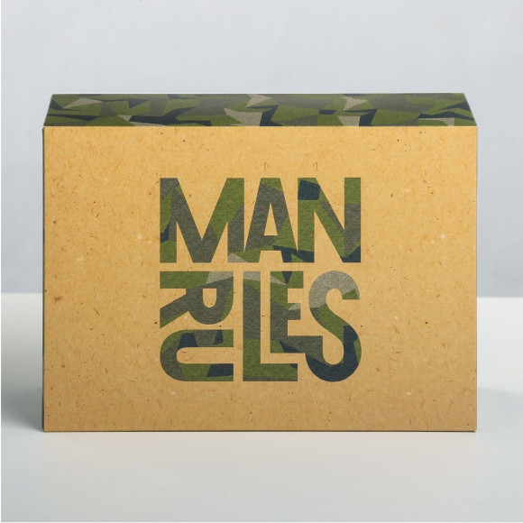 Складная коробка Man rules - 16 х 23 см.