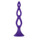 Фиолетовая анальная елочка Silicone Triple Probe - 14,5 см.