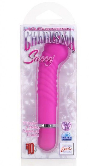 Розовый вибромассажер 10-Function Charisma Sassy - 19,75 см.