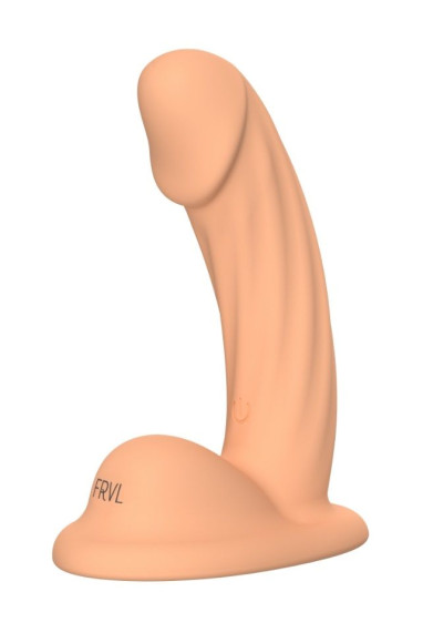 Телесный тактильный вибратор Mikki с присоской - 13 см.